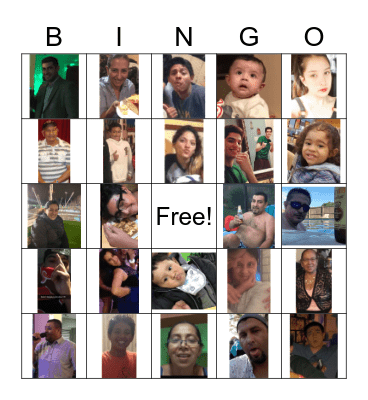Family Bingo Card