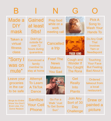 Quarantine Bingo Card