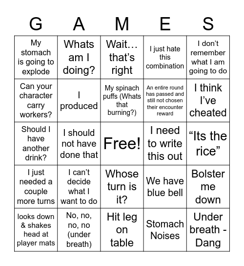 Scythe - Smith/Bailey Bingo Card