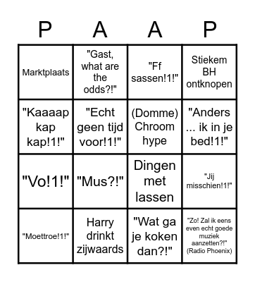 Harry bingo Card