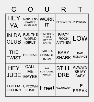 DANCE PARTY BINGO Card