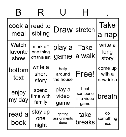 basic Zoomer bingo Card