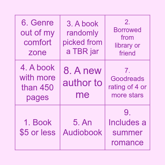 Brooks Tic.Tak.Toe Board Bingo Card