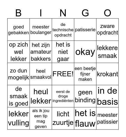 Heel Holland Bakt - Robèrt Bingo Card