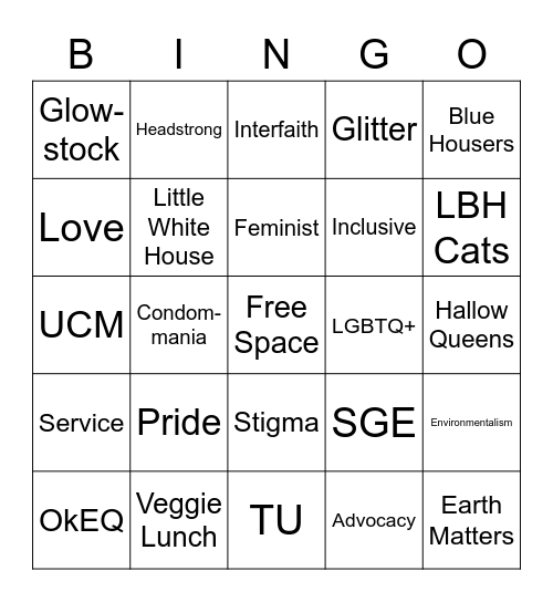 Little Blue House Bingo Card