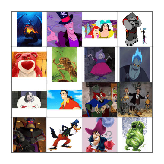Disney Villains Bingo Card