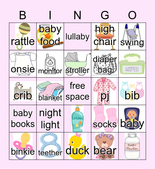 Felicia and Daltons Baby Shower Bingo Card