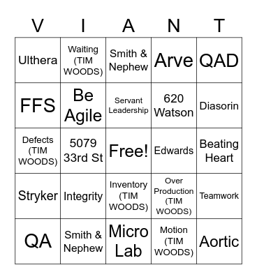 VIANT BINGO Card