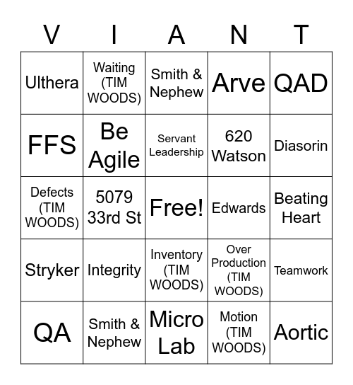 VIANT BINGO Card