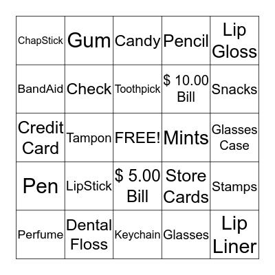 Destinee's Bridal Shower Bingo Card