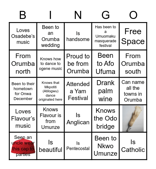 ORUMBA NORTH/SOUTH Bingo Card