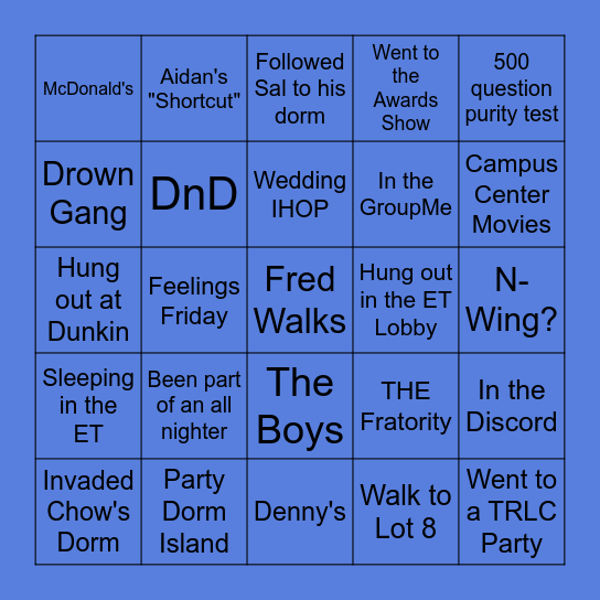 THE Bingo Card