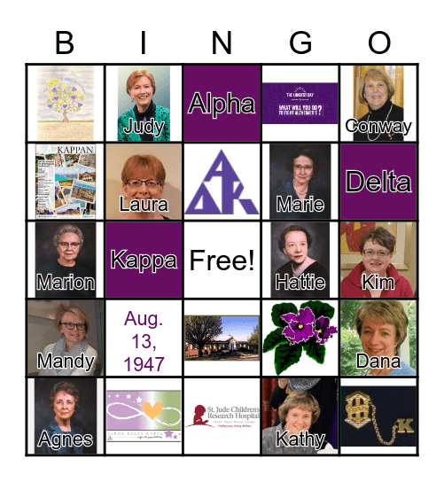 Alpha Rho Bingo Card