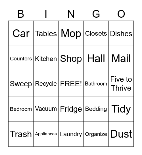 To-Do List Bingo Card