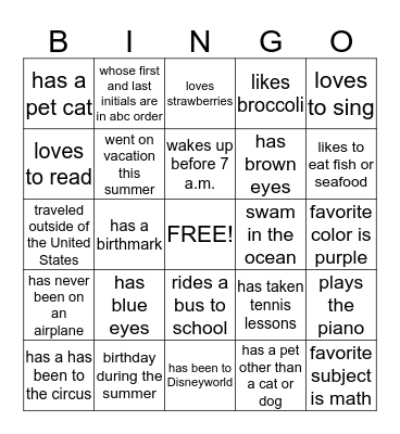 Brownies - Get to Know Each Other Bingo Card