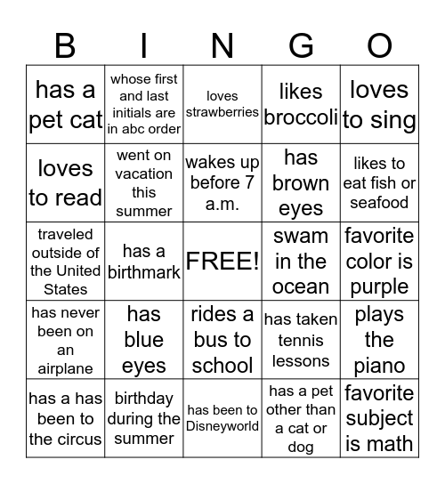 Brownies - Get to Know Each Other Bingo Card