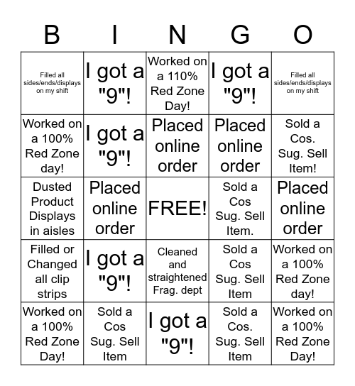 ROCKSTAR Bingo Card