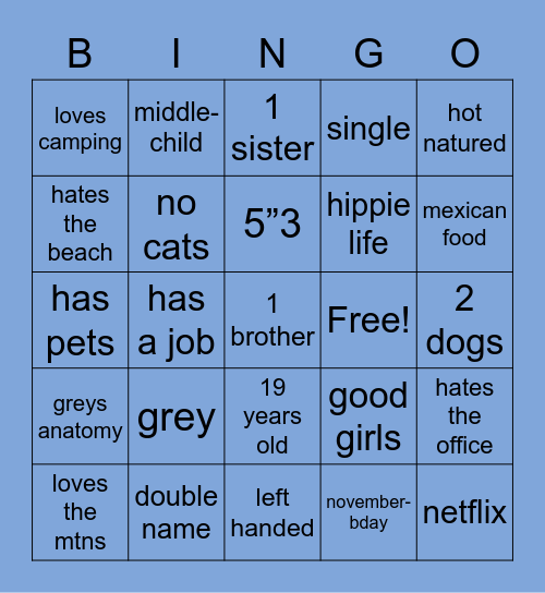 MG Bingo! Bingo Card