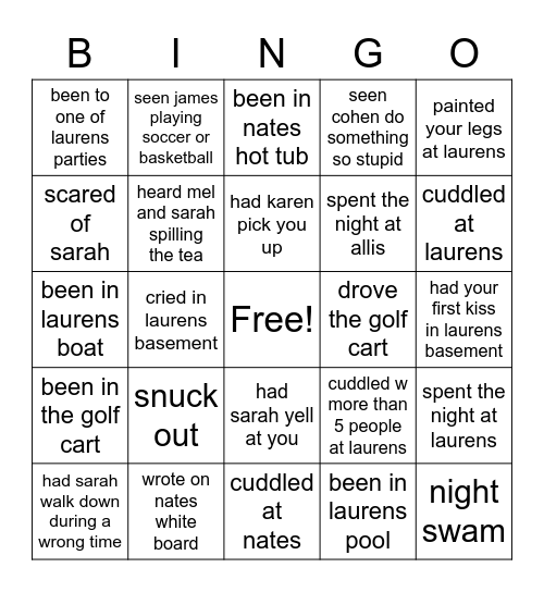 forsyth bingo Card