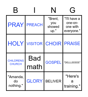 Zoom Bingo Card