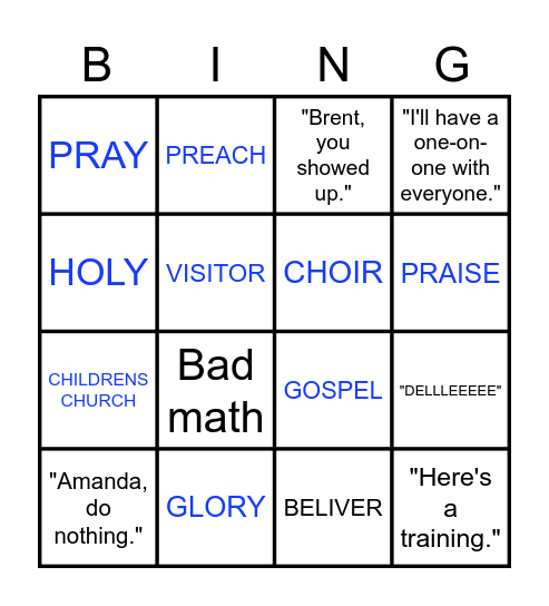 Zoom Bingo Card