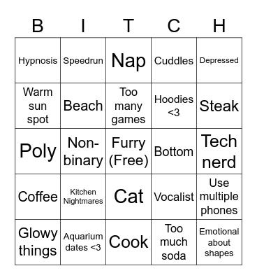 Glowcat Saph Bingo Card