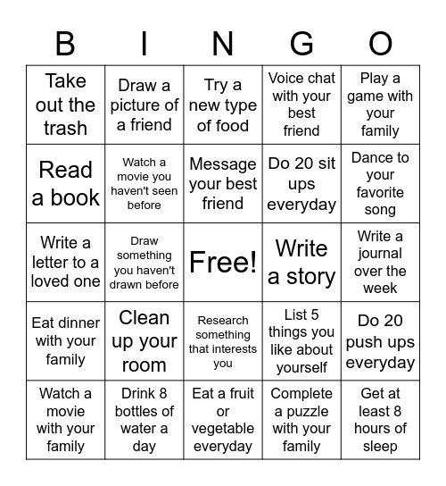 Jacob Berkley A1 4/26/20 Bingo Card