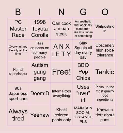 How Hunter are you? Bingo Card