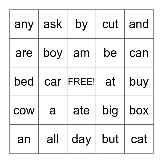 a-day Bingo Card