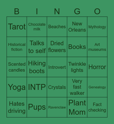 Ren’s Bingo Card