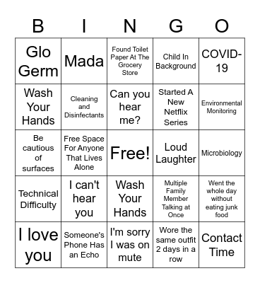 Jefferies Family Bingo Card