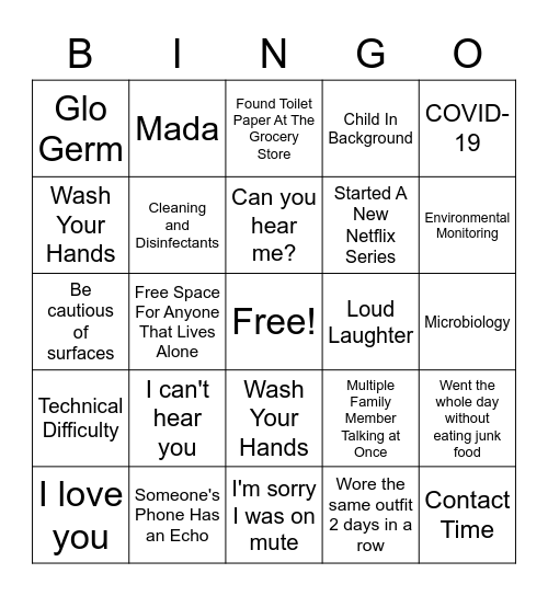Jefferies Family Bingo Card