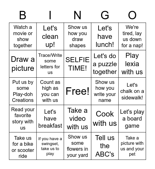 BitMoji Bingo Card