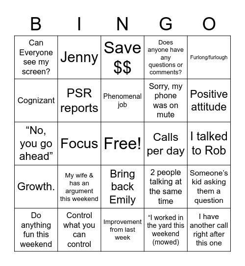 Kentucky West Bingo Card