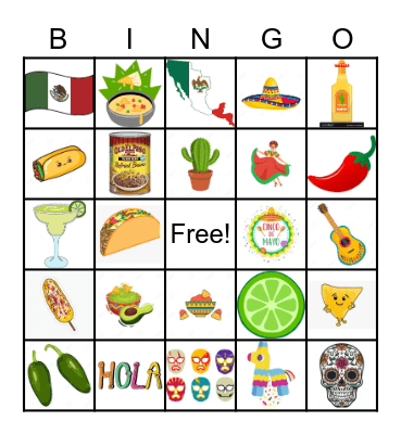 CINCO DE MAYO BINGO Card