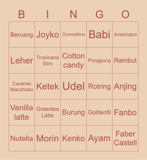 Luka Bingo Card