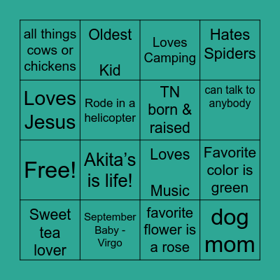 Emma’s B-I-N-G-O Bingo Card