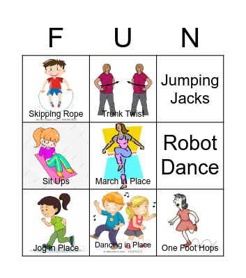 Fitness Fun Bingo! Bingo Card