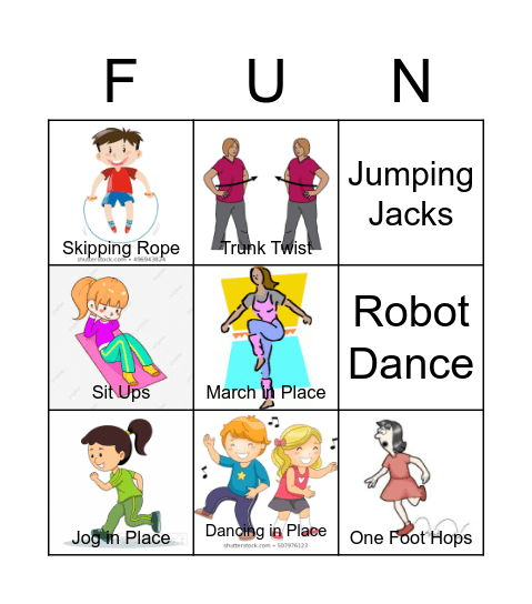 Fitness Fun Bingo! Bingo Card