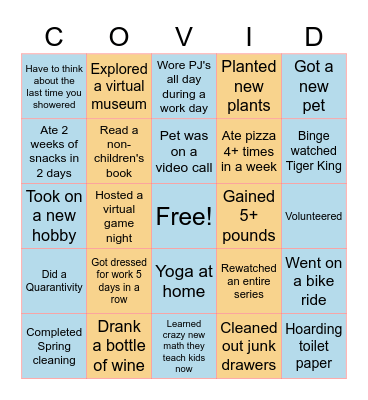 COVID Bingo Card