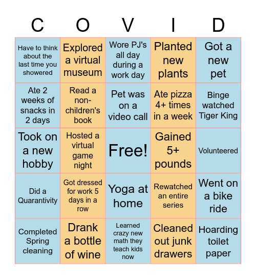 COVID Bingo Card