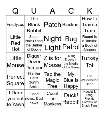 2 x 2 Reading List Bingo Card