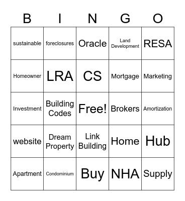 LAMUDI Bingo Card