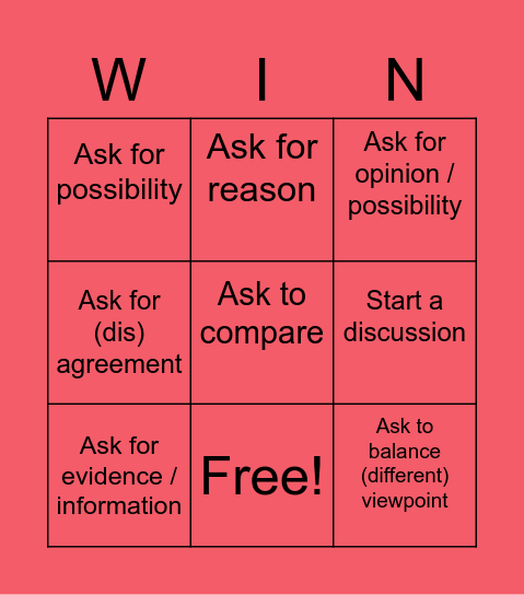 Who's the Discussion Queen/King! Bingo Card