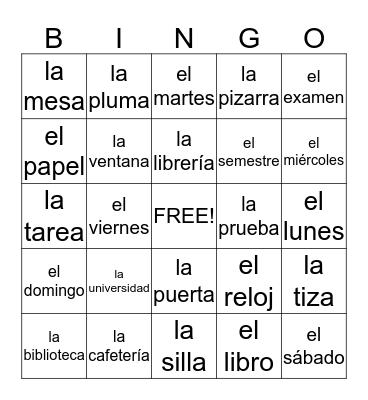 Capitulo 2 : Las clases  Bingo Card