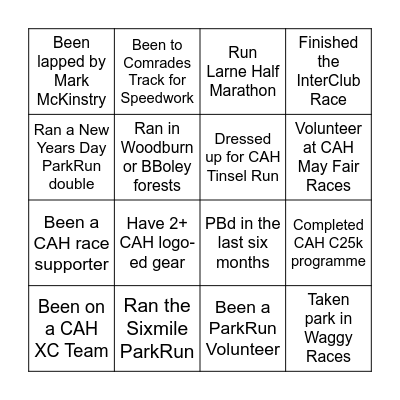 CAH Edit Running Bingo Card