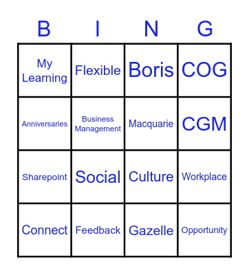 MOD Connect BINGO ! Bingo Card