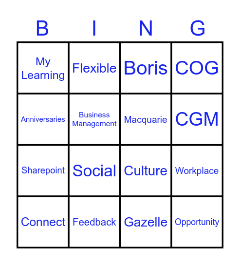 MOD Connect BINGO ! Bingo Card