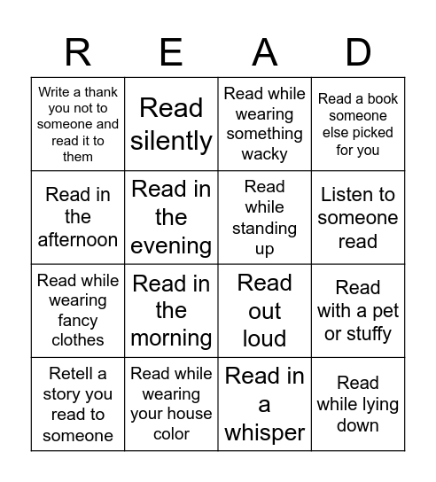 Reading Bingo - Week 6 Bingo Card