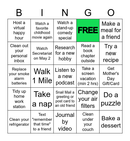 Hampton Roads Quarantine Bingo Card